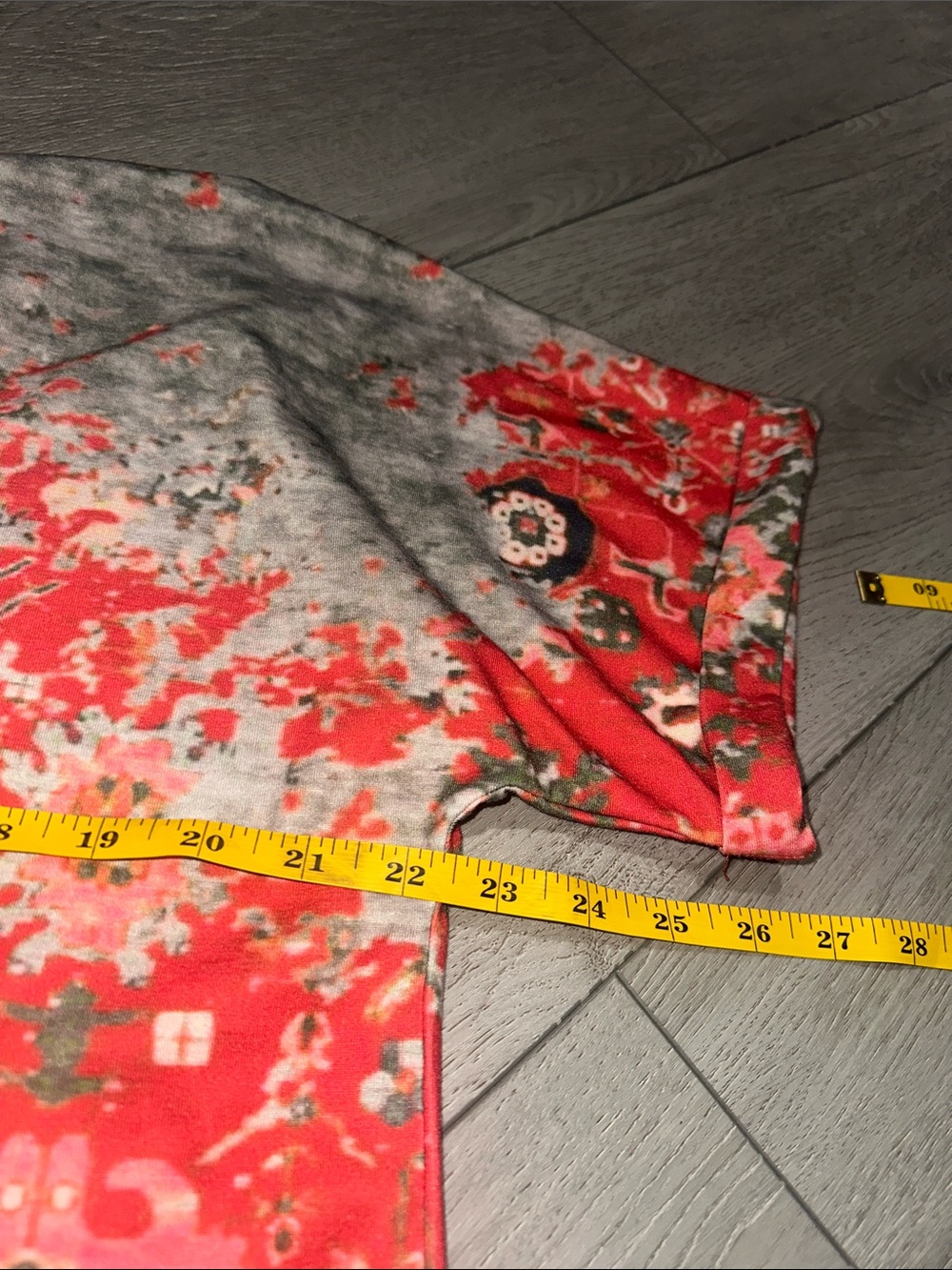 Set of 2 Floral Sleeveless Blouse Duo - Coral & Red tee with buttons size XL - Picture 8 of 11